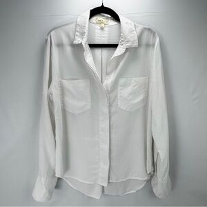 Anthropology Cloth and Stone Womens M button up V-neck high-low hem shirt